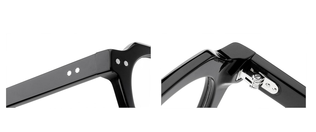 &Oacute;culos art&iacute;sticos de acetato hexagonal com detalhes em rebites