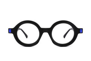 Óculos vintage redondos unissex de acetato com decoração de metal