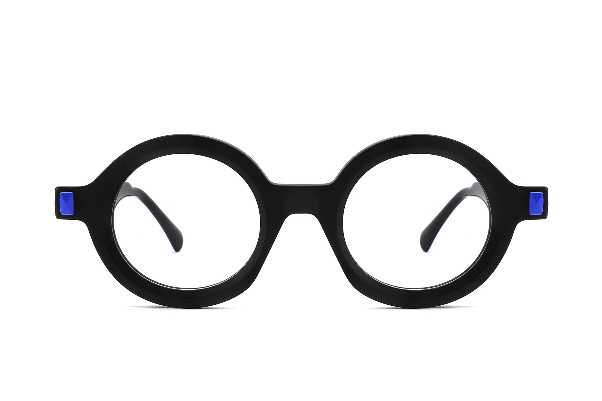 Óculos vintage redondos unissex de acetato com decoração de metal