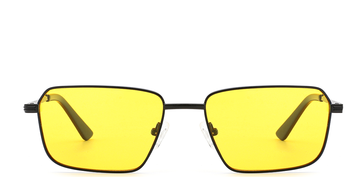 Óculos de sol retangulares de metal retrô clássico para atacado