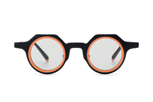 Óculos de sol retrô-modernos de acetato em camadas redondas com protetores de nariz