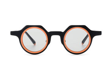 Óculos de sol retrô-modernos de acetato em camadas redondas com protetores de nariz