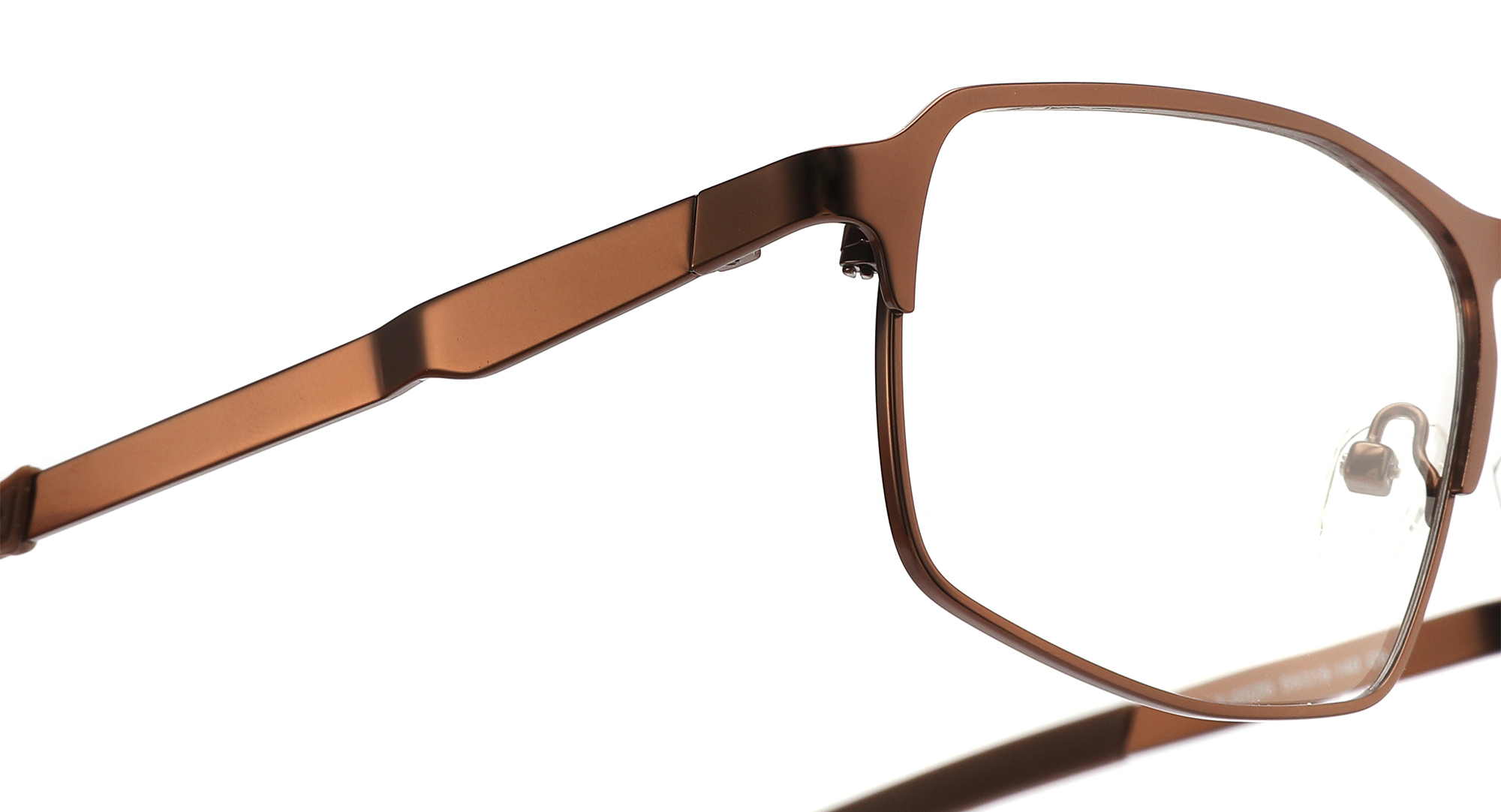 &Oacute;culos esportivos masculinos hexagonais de metal com pontas de borracha