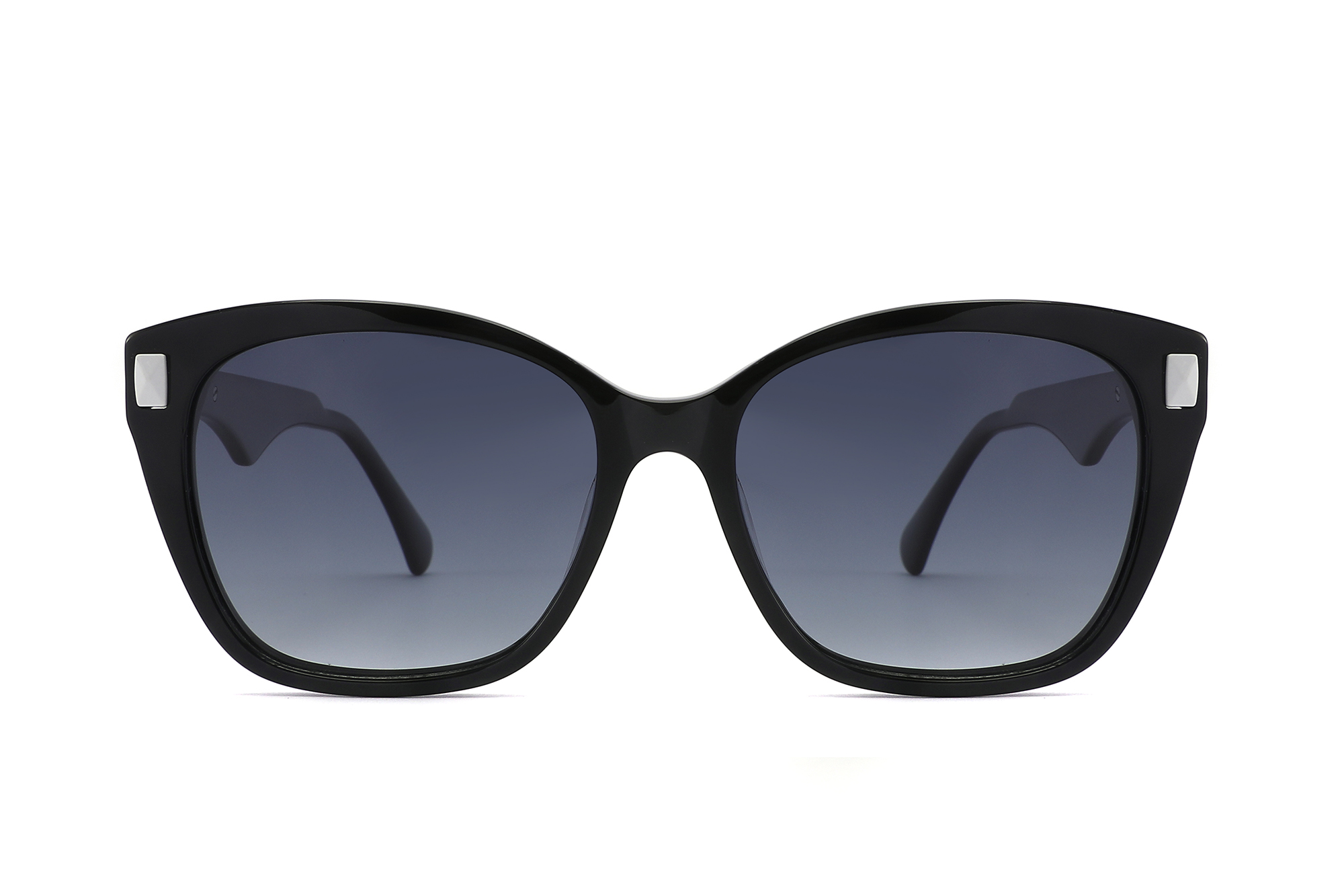 Moda Hign - Óculos de sol de acetato final com decoração de metal